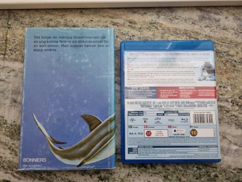 JAWS PETER BENCHLEY / HAJEN BOKEN SVENSKA + BLU-RAY FILM *RARE, UTGÅTT!*
