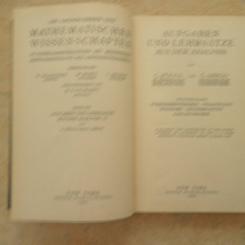 Aufgaben und Lehrsätze aus der Analysis II Pólya Szegö 1945