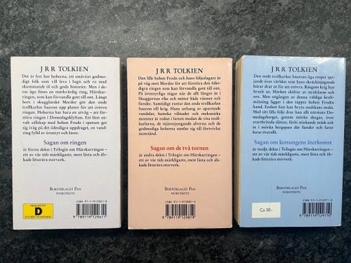 J.R.R. Tolkien – Sagan om Ringen trilogin – Komplett 3 böcker – Pan/Norstedts