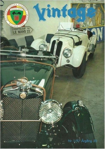 VINTAGE NR 1 1997 - MOTORHISTORISKA KLUBBEN I SKÅNE