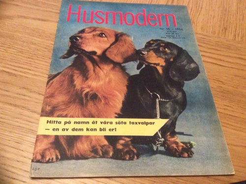 Husmodern nr 14 1956 taxvalpar,Flätsöm,sy batnkläder,Paris