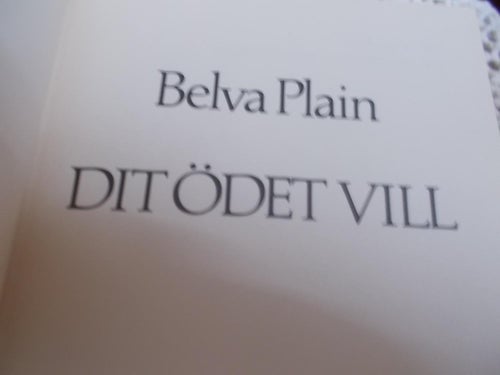 INBUNDEN BOK BELVAPLAIN DIT ÖDET  VILL
