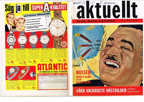 AKTUELLT 1962 Nr 35 Nasser von Wachenfeldt Snell.Hitchcock. Bood: Esso Larsson
