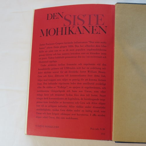 Den Siste Mohikanen av Fenimore Cooper