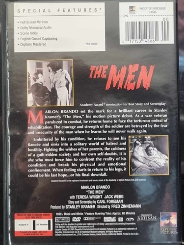 The Men (1950) Fred Zinnemann med Marlon Brando, Teresa Wright, Everett Sloane.