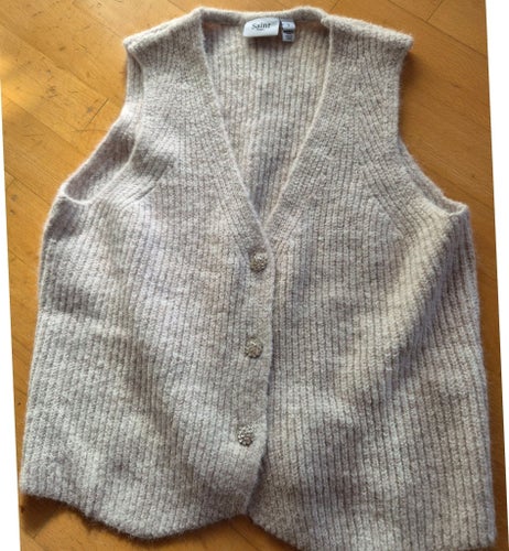 Saint Tropez beige väst, storlek S