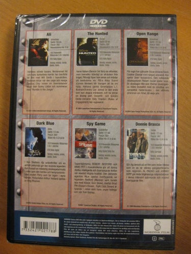 DVD SIX PACK - BOX MED 6 ST OLIKA FILMER - NY, INPLASTAD DVD BOX