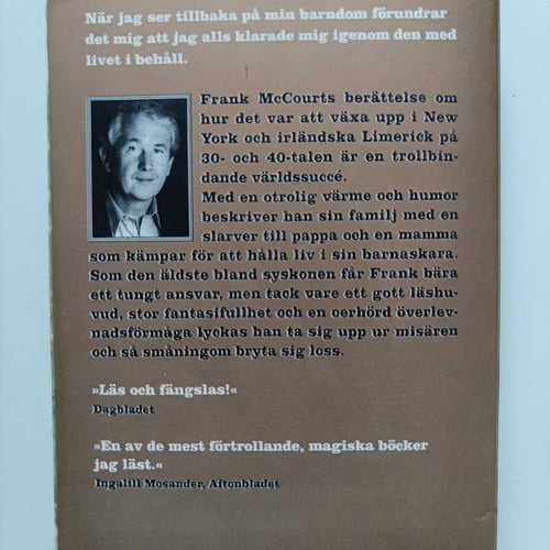 ÄNGELN PÅ SJUNDE TRAPPSTEGET - EN IRLÄNDSK BARNDOM, FRANK McCOURT 1998