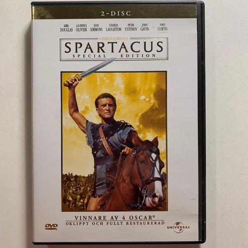 SPARTACUS. 2-DVD DRAMA -60. KIRK DOUGLAS, LAURENCE OLIVER...VINNARE AV 4 OSCAR
