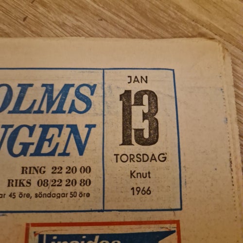 Stockholms-Tidningen från 13 januari 1966