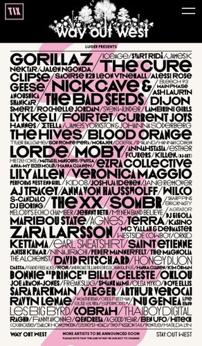 Way Out West - Fredag 14/8 - Vuxen