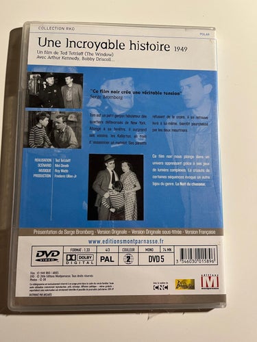 DVD-film: Une Incroyable Histoire (Avec Arthur Kennedy, Bobby Driscoll)