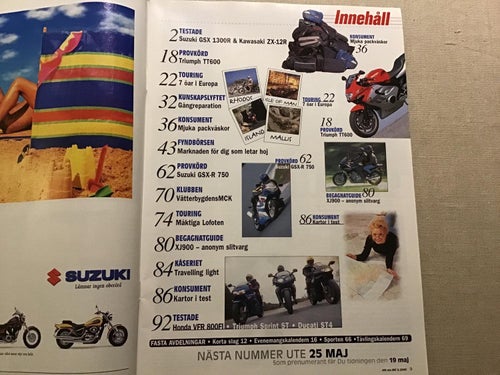 ALLT OM MC NR 5 2000 VÄTTERBYGDENS MCK SUZUKI GSX,TRIUMPH TT 600,HONDA VFR,