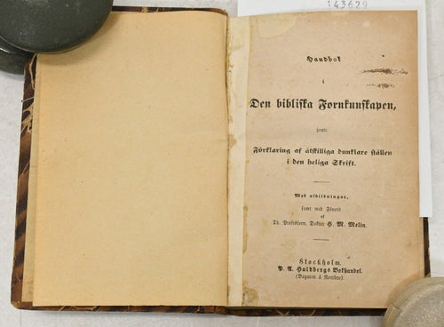 Hanbok i den bibliska fornkunskapen / H. M. Melin