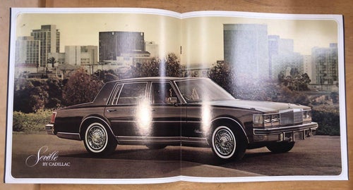 Försäljningsbroschyr Cadillac Seville 1977