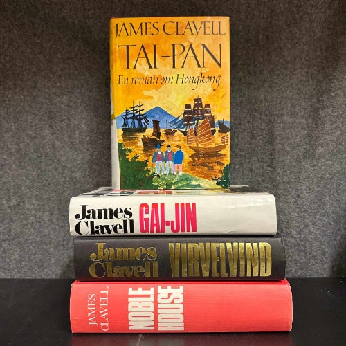 4 böcker av James Clavell - Gai-Jin, Tai-Pan, Virvelvind, Nobel House - Bokpaket