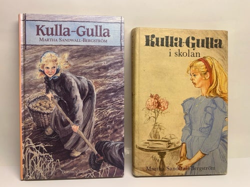 2 st Kulla-Gulla flick- / ungdoms böcker; Kulla-Gulla och Kulla-Gulla i skolan