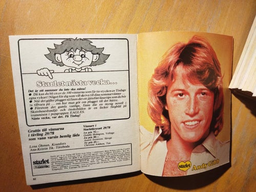 Starlet 1978 nr 42 Omslagsbild Anneli, idol Andy Gibb, Mikael Rickfors VG+