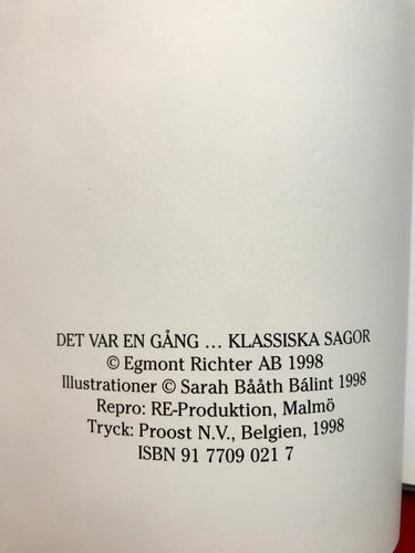 DET VAR EN GÅNG... Klassiska sagor Sarah Bååth Bálint 1998