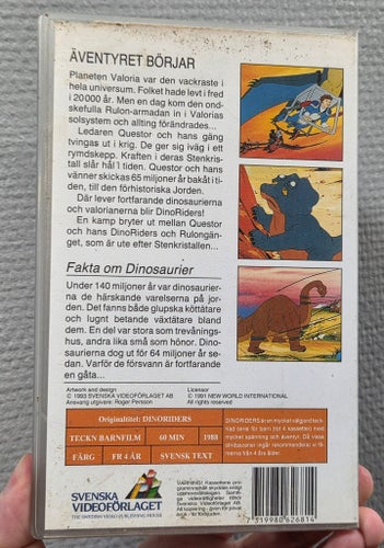 Dino Riders - Äventyret Börjar (1988) svenskt tal VHS