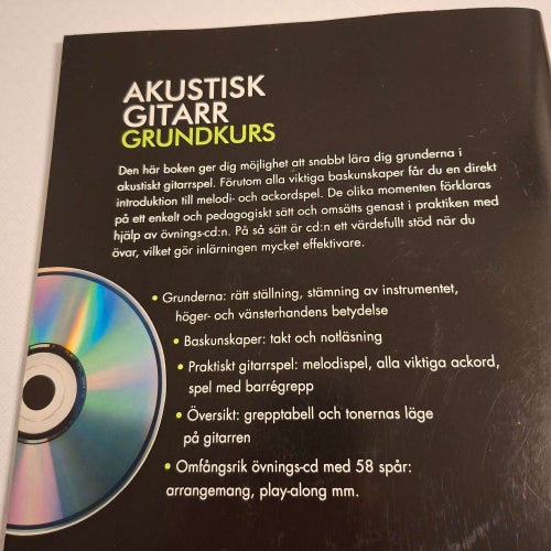 Akustiskgitarr grundkurs m CD-skiva (toppskick)