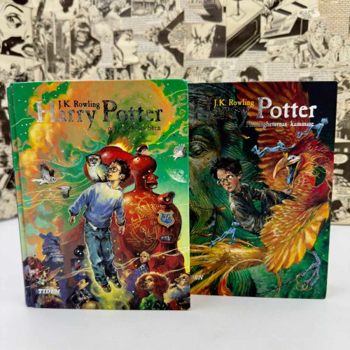 Harry Potter och de Vises sten + Hemligheternas kammare 2st inbunda böcker