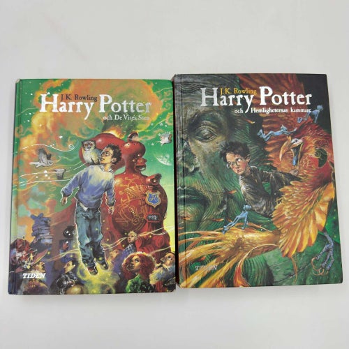 Harry Potter och de Vises sten + Hemligheternas kammare 2st inbunda böcker