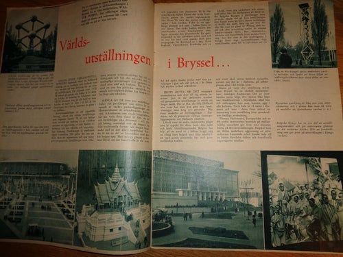 Svenska Journalen nr26 1958 Vespa omslaget, Världsutställningen i Bryssel