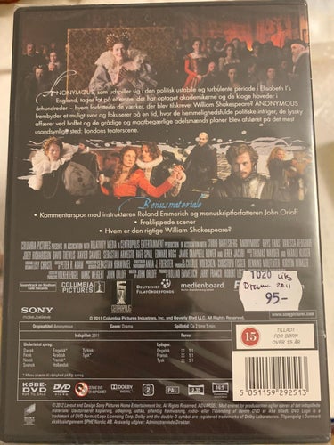 DEN ANONYME. INPLASTAD DVD.DRAMA 2011. UTGÅNGEN. OOP.