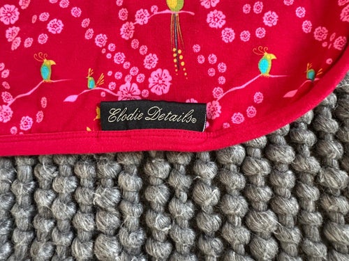 Elodie Details filt, organisk bomull, röd, storlek 77x77 cm, knappt använd