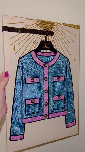 Handmade Diamond Painting - Sparkling Blue Designer Inspired Cardigan