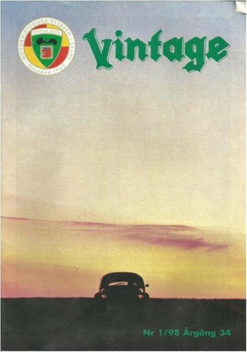 VINTAGE NR 1 1998 - MOTORHISTORISKA KLUBBEN I SKÅNE
