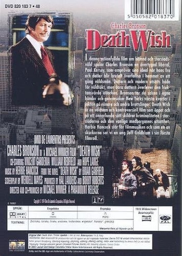 Death Wish (1974) Michael Winner med Charles Bronson och Hope Lange.
