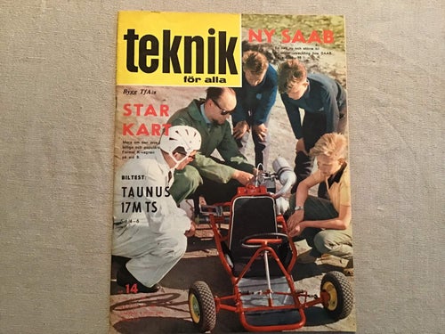 TEKNIK FÖR ALLA NR 14 1963 FORD TAUNUS,NY SAAB 64,ALNÖ BÅTBYGGE,LUFTMOPED