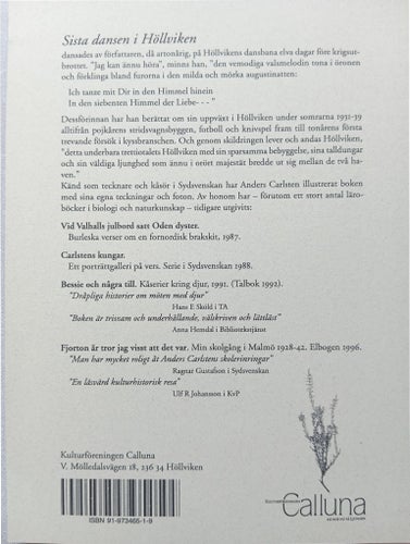 Sista dansen i Höllviken: Sommarminnen 1931-39 av Anders Carlsten, 1999
