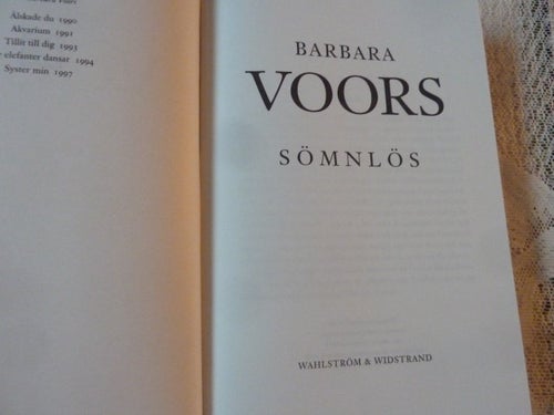 SÖMNLÖS, B. VOORS, 2000, BÖCKER