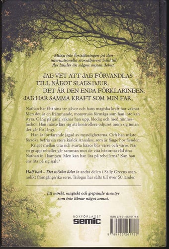 Sally Green / Half Bad 2: Det Mörka Ödet / Kartonnage / Bra skick