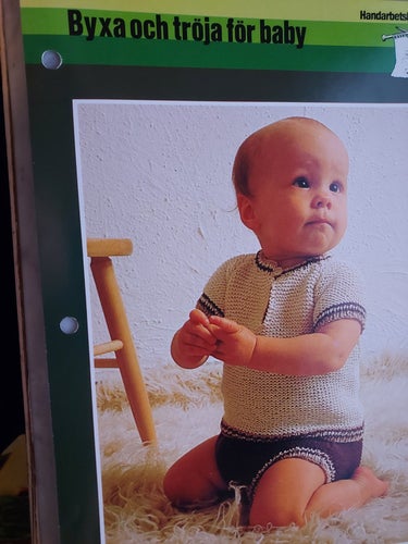 Mönster Byxa och tröja för baby Höjd 27,5 cm Bredd 19,5 cm