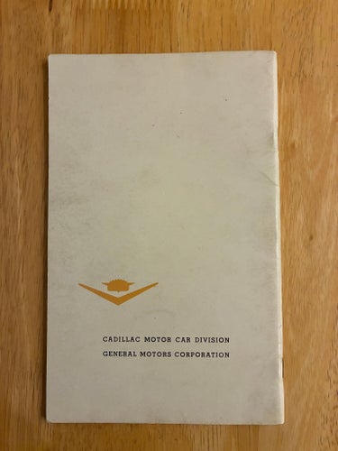 1956 Cadillac Owner's Manual.