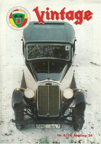 VINTAGE NR 4 1998 - MOTORHISTORISKA KLUBBEN I SKÅNE