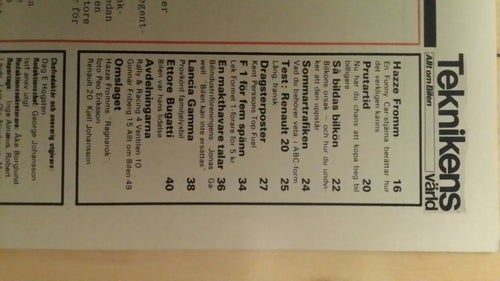Teknikens Värld nr 14 1976: Renault 20, Lancia Gamma, Rover 3500 SD1