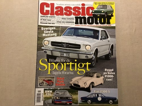 CLASSIC MOTOR NR 5 2018 SIMCA,PUCH DAKOTA,FIAT 2300,MUSTANG,BMW CSL,HOT ROD,BSA