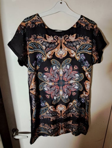 Cubus svart, flerfärgad t-shirt, storlek M