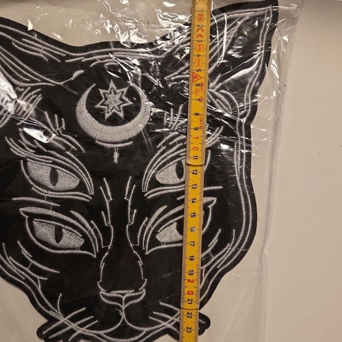 STOR patch laglapp katt måne ögon