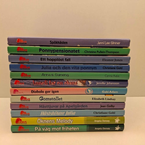 Pollux Hästböcker x12 Bokpaket - Se bilder för titlar