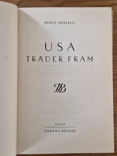 USA träder fram av Adolf Halfeld (1942)