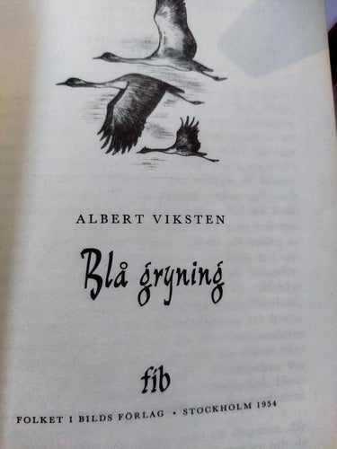 Blå gryning - Albert Viksten. bok. Very Fine plus