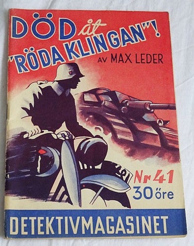 Död år röda klinigan  . Max Leder. detektivmagasinet nr 41 , 1947