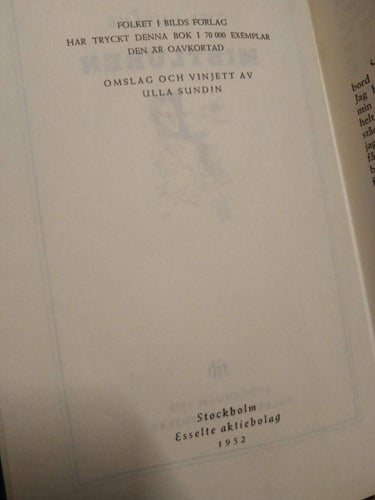Mistluren av Owe Husahr. Folket i bilds förlag. 1952