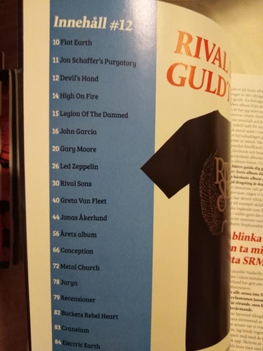 Sweden Rock Magazine 2018 nr 12 Gary Moore Led Zeppelin Rival Sons Jonas Åkerlun